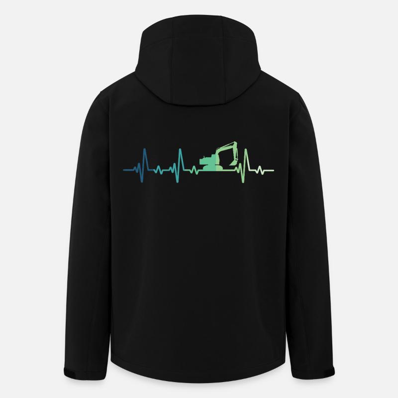 Ausgräber Baustelle Herzschlag-Bagger - Recycelte Männer Softshell-Jacke von Stanley/Stella - Schwarz