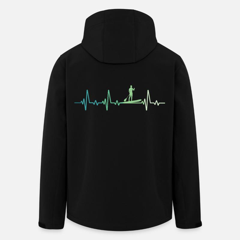 Stehpaddel-Herzschlag - Recycelte Männer Softshell-Jacke von Stanley/Stella - Schwarz