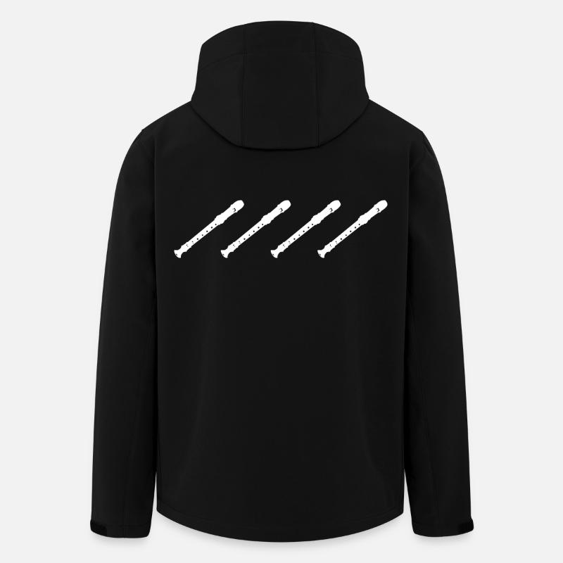 Retro Flutes - Men’s Recycled Softshell Jacket by Stanley/Stella - black