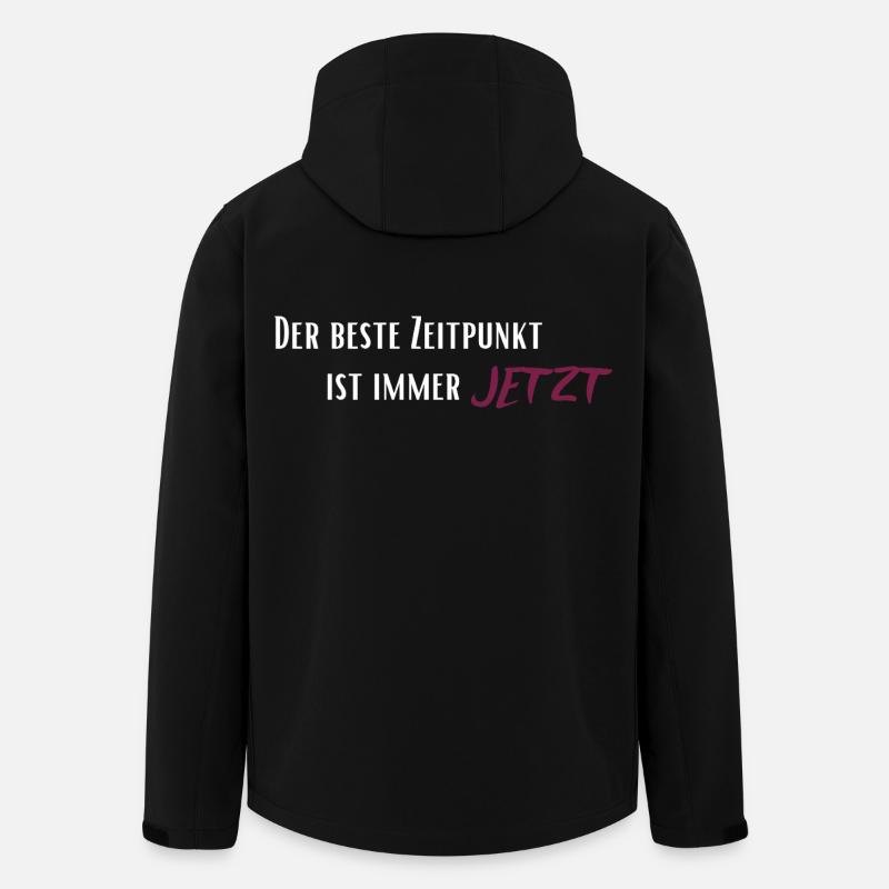 Der beste Zeitpunkt ist immer jetzt - Recycelte Männer Softshell-Jacke von Stanley/Stella - Schwarz
