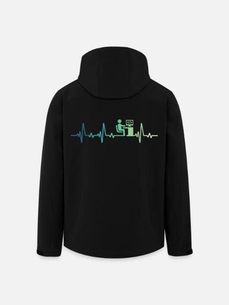 Heartbeat Programmer Developer - Men’s Recycled Softshell Jacket by Stanley/Stella - black