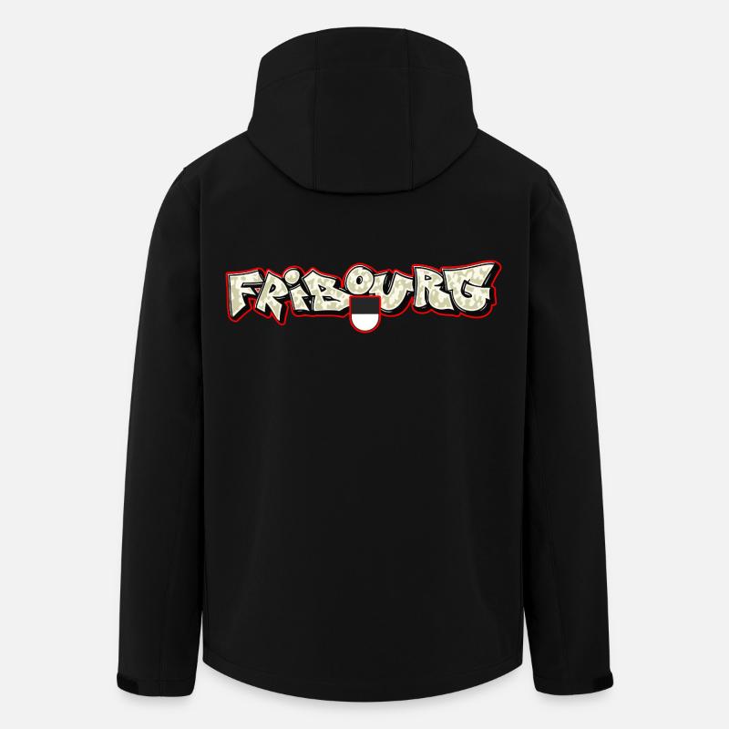 Fribourg Graffiti - Men’s Recycled Softshell Jacket by Stanley/Stella - black