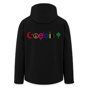 Coexist Symbol Shirt – Frieden Vielfalt Toleranz - Recycelte Männer Softshell-Jacke von Stanley/Stella - Schwarz - Hinten - AI Model Male 185 light (185cm)