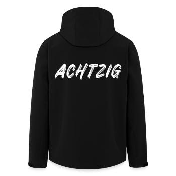 80. Geburtstag - Achtzig - 80 - Recycelte Männer Softshell-Jacke von Stanley/Stella - Schwarz - Hinten - AI Model Male 185 light (185cm)