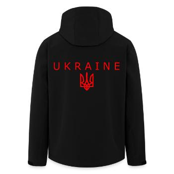 Ukraine - Recycelte Männer Softshell-Jacke von Stanley/Stella - Schwarz - Hinten - AI Model Male 185 light (185cm)