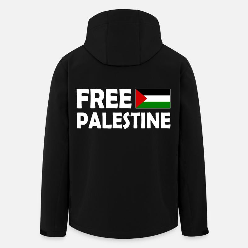 Free palestine - Veste softshell homme en polyester recyclé Stanley/Stella - noir