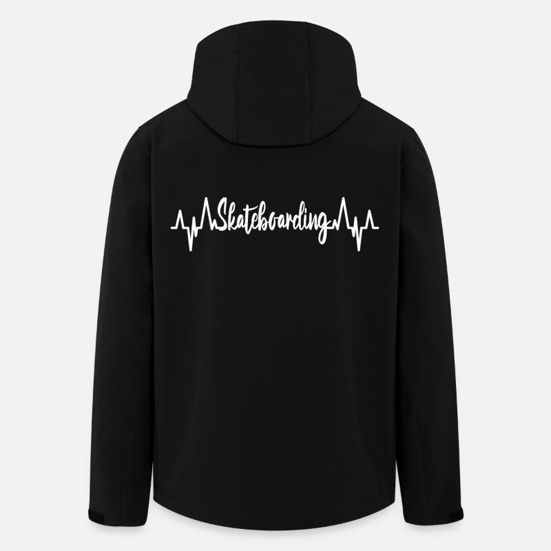 Cardiogramme de skateboard - Veste softshell homme en polyester recyclé Stanley/Stella - noir
