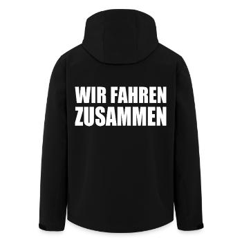 wir fahren zusammen - Recycelte Männer Softshell-Jacke von Stanley/Stella - Schwarz - Hinten - AI Model Male 185 light (185cm)