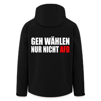 geh wählen nur nicht afd - Recycelte Männer Softshell-Jacke von Stanley/Stella - Schwarz - Hinten - AI Model Male 185 light (185cm)