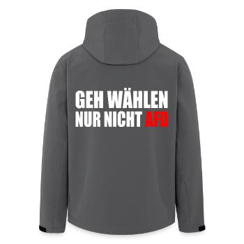 geh wählen nur nicht afd - Recycelte Männer Softshell-Jacke von Stanley/Stella - Anthrazit - Hinten - AI Model Male 185 light (185cm)