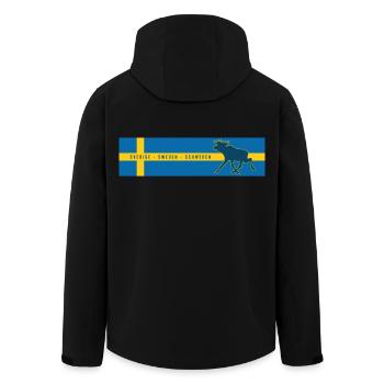 Schweden - Sverige - Sweden - Elch - Recycelte Männer Softshell-Jacke von Stanley/Stella - Schwarz - Hinten - AI Model Male 185 light (185cm)