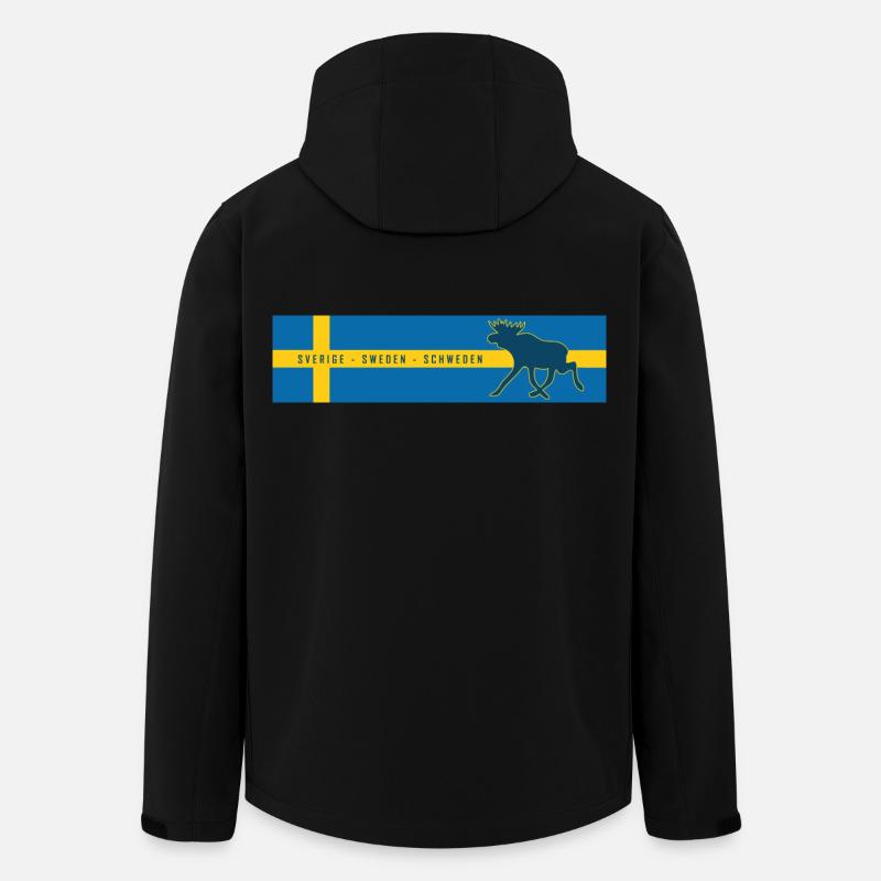 Suède - Sverige - Suède - Orignal - Veste softshell homme en polyester recyclé Stanley/Stella - noir
