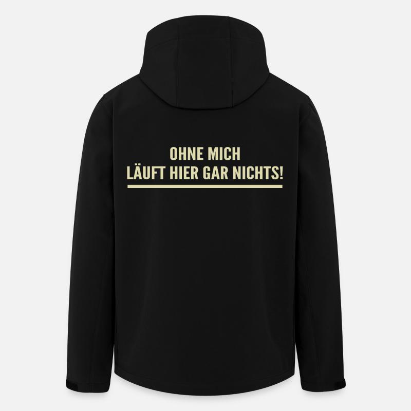 Sans moi, rien n’y fonctionne ici ! - Veste softshell homme en polyester recyclé Stanley/Stella - noir