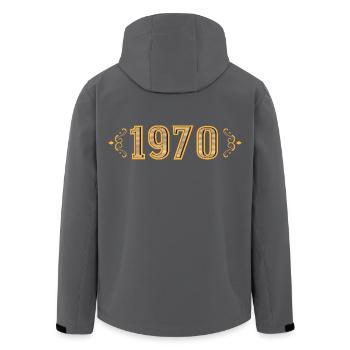 Legende seit 1970, Retro 1970er Jahre - Recycelte Männer Softshell-Jacke von Stanley/Stella - Schwarz - Hinten - AI Model Male 185 light (185cm)