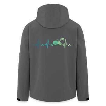 Wheel Loader Heartbeat Bulldozer - Men’s Recycled Softshell Jacket by Stanley/Stella - black - Back - AI Model Male 185 light (185cm)