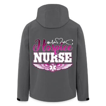 Funny Hospice Nurse - Men’s Recycled Softshell Jacket by Stanley/Stella - black - Back - AI Model Male 185 light (185cm)