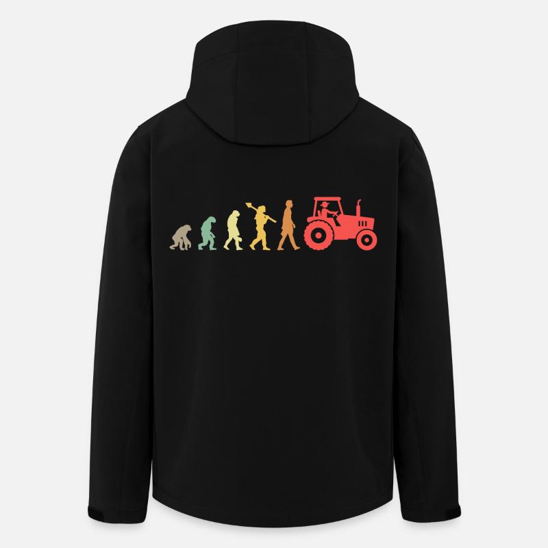 Evolution Tractor _ Farmer - Men’s Recycled Softshell Jacket by Stanley/Stella - black