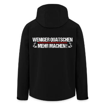 Weniger Quatschen mehr machen Handwerker - Recycelte Männer Softshell-Jacke von Stanley/Stella - Schwarz - Hinten - AI Model Male 185 light (185cm)
