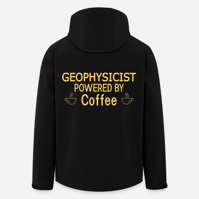 Geophysicist Powered By Coffee Geophysics - Men’s Recycled Softshell Jacket by Stanley/Stella - black