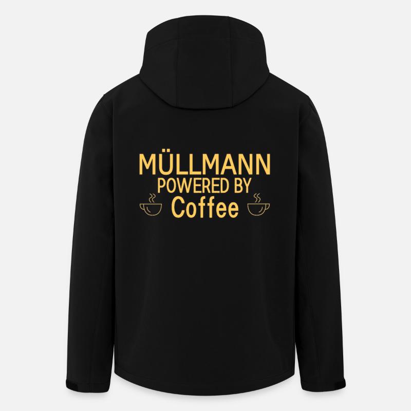 Éboueur alimenté par le café - Veste softshell homme en polyester recyclé Stanley/Stella - noir