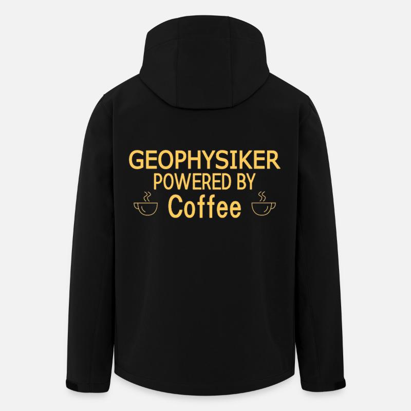 Geophysicist Powered By Coffee Geophysics - Men’s Recycled Softshell Jacket by Stanley/Stella - black