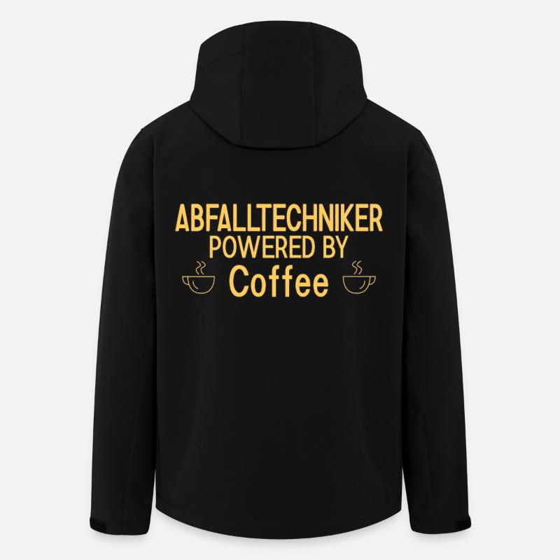 Waste Technician Powered By Coffee - Men’s Recycled Softshell Jacket by Stanley/Stella - black