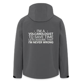 Volcanologist Never Wrong Volcanology - Recycelte Männer Softshell-Jacke von Stanley/Stella - Schwarz - Hinten - AI Model Male 185 light (185cm)