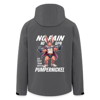 Pumpernickel - Gym Hase Bodybuilding Sport Fitness - Recycelte Männer Softshell-Jacke von Stanley/Stella - Schwarz - Hinten - AI Model Male 185 light (185cm)