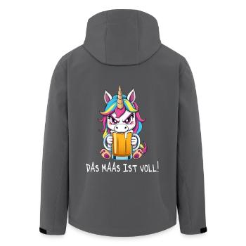 Bier Regenbogen Einhorn Maas Unicorn böse bier - Recycelte Männer Softshell-Jacke von Stanley/Stella - Schwarz - Hinten - AI Model Male 185 light (185cm)