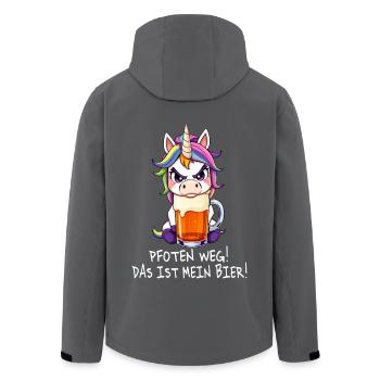 Beer Sayings Unicorn - Paws Off My Beer - Men’s Recycled Softshell Jacket by Stanley/Stella - black - Back - AI Model Male 185 light (185cm)