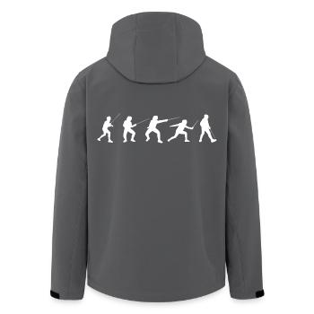 Fencing techniques - Men’s Recycled Softshell Jacket by Stanley/Stella - anthracite - Back - AI Model Male 185 light (185cm)
