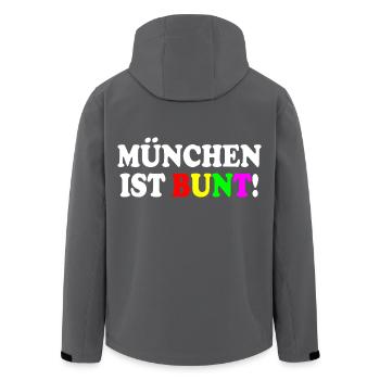 Munich est colorée - Veste softshell homme en polyester recyclé Stanley/Stella - charbon - Dos - AI Model Male 185 light (185cm)