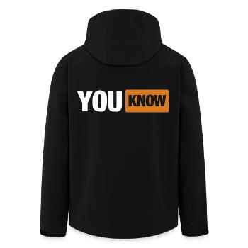 You Know - Lustige Logo Parodie für Partys / Malle - Recycelte Männer Softshell-Jacke von Stanley/Stella - Schwarz - Hinten - AI Model Male 185 light (185cm)