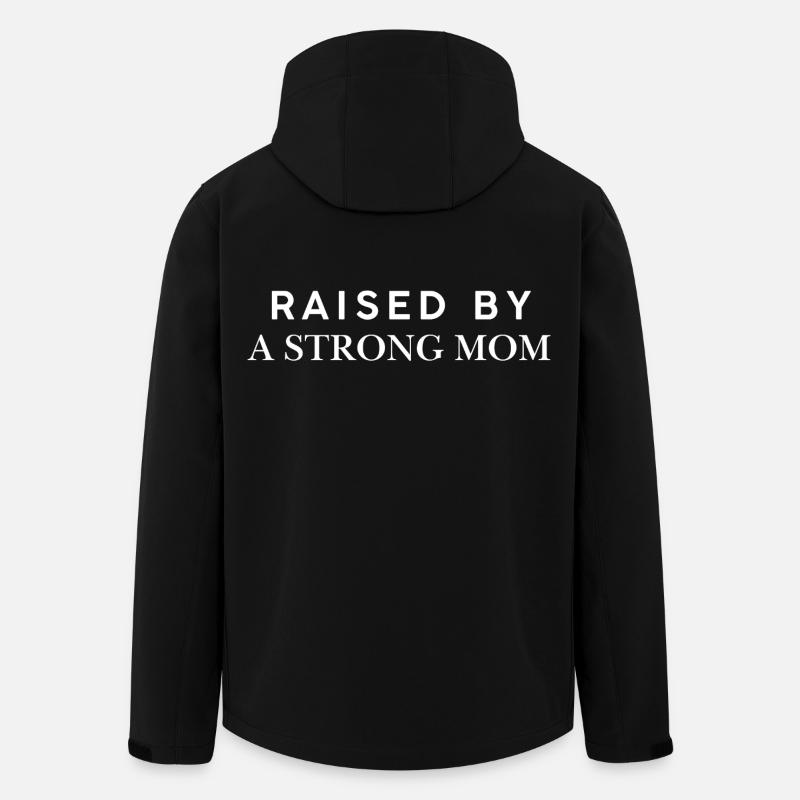 Raised By A Strong Mom - Men’s Recycled Softshell Jacket by Stanley/Stella - black