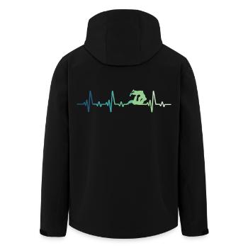 Jiu Jitsu Heartbeat Jiu-Jitsu - Men’s Recycled Softshell Jacket by Stanley/Stella - black - Back - AI Model Male 185 light (185cm)