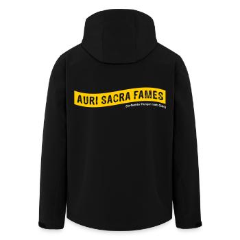 Auri sacra fames (Latin) >Vectorgraphic - Men’s Recycled Softshell Jacket by Stanley/Stella - black - Back - AI Model Male 185 light (185cm)