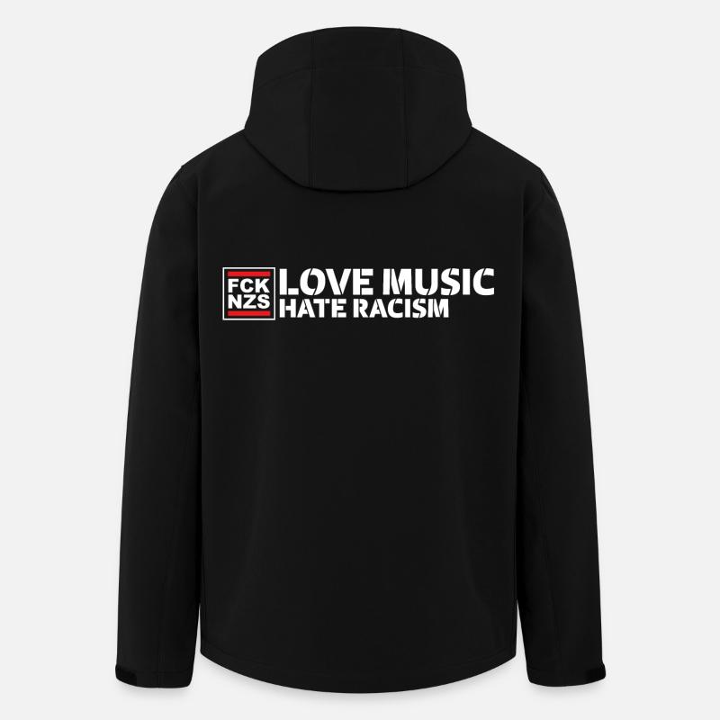 Love Music Hate Racism - Men’s Recycled Softshell Jacket by Stanley/Stella - black