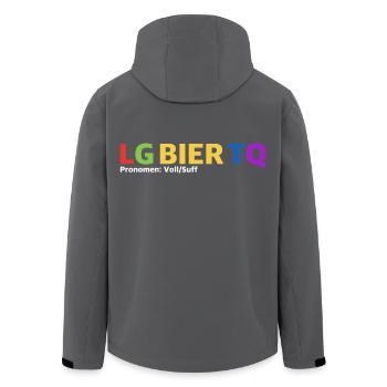 LG Bier TQ | Party, grill - Recycelte Männer Softshell-Jacke von Stanley/Stella - Schwarz - Hinten - AI Model Male 185 light (185cm)