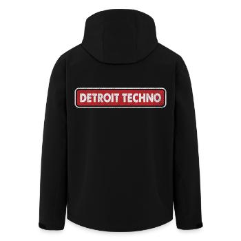 Detroit Techno Retro Logo - Recycelte Männer Softshell-Jacke von Stanley/Stella - Schwarz - Hinten - AI Model Male 185 light (185cm)