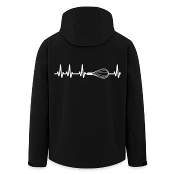 Herzschlag Schneebesen - Recycelte Männer Softshell-Jacke von Stanley/Stella - Schwarz - Hinten - AI Model Male 185 light (185cm)