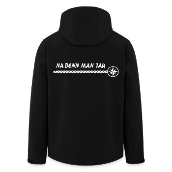 NA DENN MAN TAU - auf geht's! Plattdeutsch - Recycelte Männer Softshell-Jacke von Stanley/Stella - Schwarz - Hinten - AI Model Male 185 light (185cm)