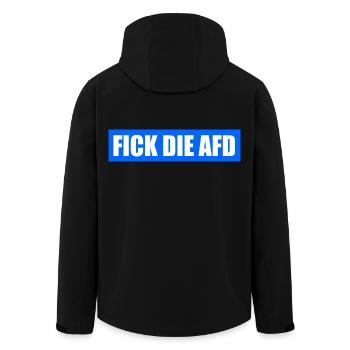 Fick die afd - Recycelte Männer Softshell-Jacke von Stanley/Stella - Schwarz - Hinten - AI Model Male 185 light (185cm)