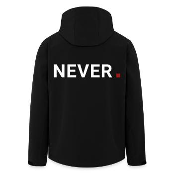 Never point. It never means. Motivation - Men’s Recycled Softshell Jacket by Stanley/Stella - black - Back - AI Model Male 185 light (185cm)