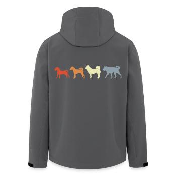 Évolution canine vintage - Veste softshell homme en polyester recyclé Stanley/Stella - noir - Dos - AI Model Male 185 light (185cm)
