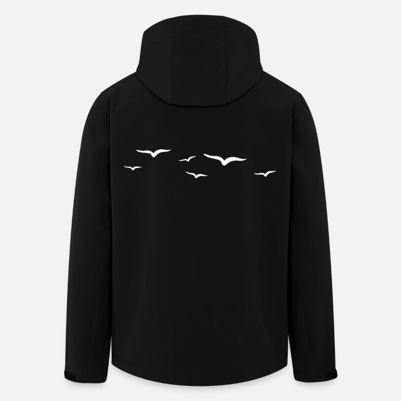 Abstrakte Flugvogel Illustration - Recycelte Männer Softshell-Jacke von Stanley/Stella - Schwarz