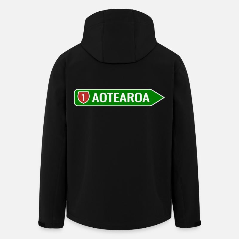 Aotearoa Straßenschild Pfeil – Neuseeland Highway  - Recycelte Männer Softshell-Jacke von Stanley/Stella - Schwarz