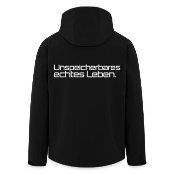 Geschenk für Nerds Unspeicherbares echtes Leben - Recycelte Männer Softshell-Jacke von Stanley/Stella - Schwarz - Hinten - AI Model Male 185 light (185cm)