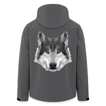 POLYGON WOLF Husky Wölfe Wildtiere Amerika - Recycelte Männer Softshell-Jacke von Stanley/Stella - Schwarz - Hinten - AI Model Male 185 light (185cm)