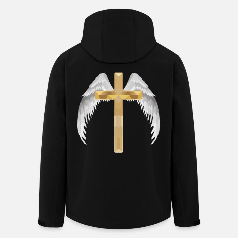 Polygone croix avec ailes - Veste softshell homme en polyester recyclé Stanley/Stella - noir