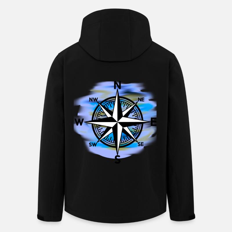 Windrose Kompass maritim Seefahrt - Recycelte Männer Softshell-Jacke von Stanley/Stella - Schwarz